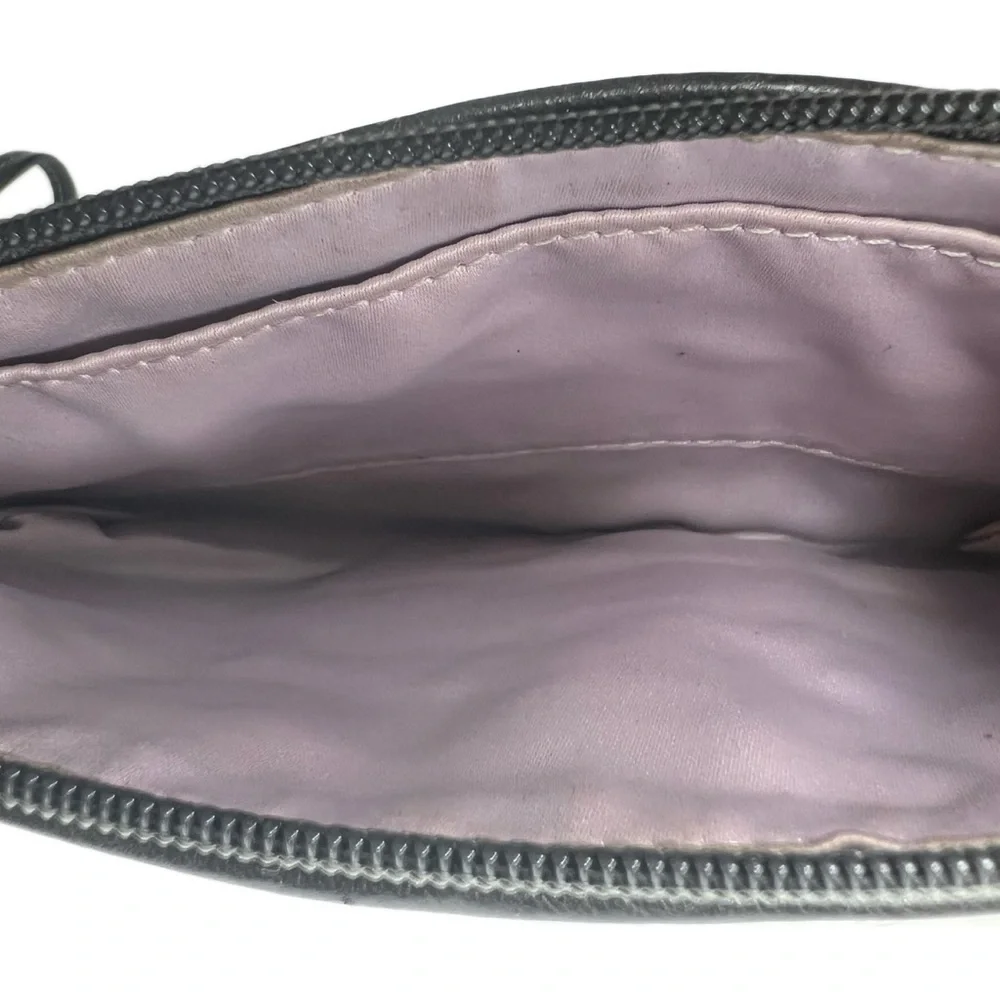 Coach Suede and Leather Pathwork Oversized Wristlet Bag
